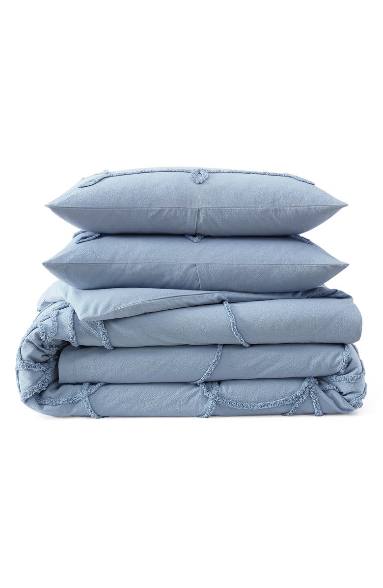 Peri Home Retro Scroll Duvet Cover & Shams Set, Main, color, Blue