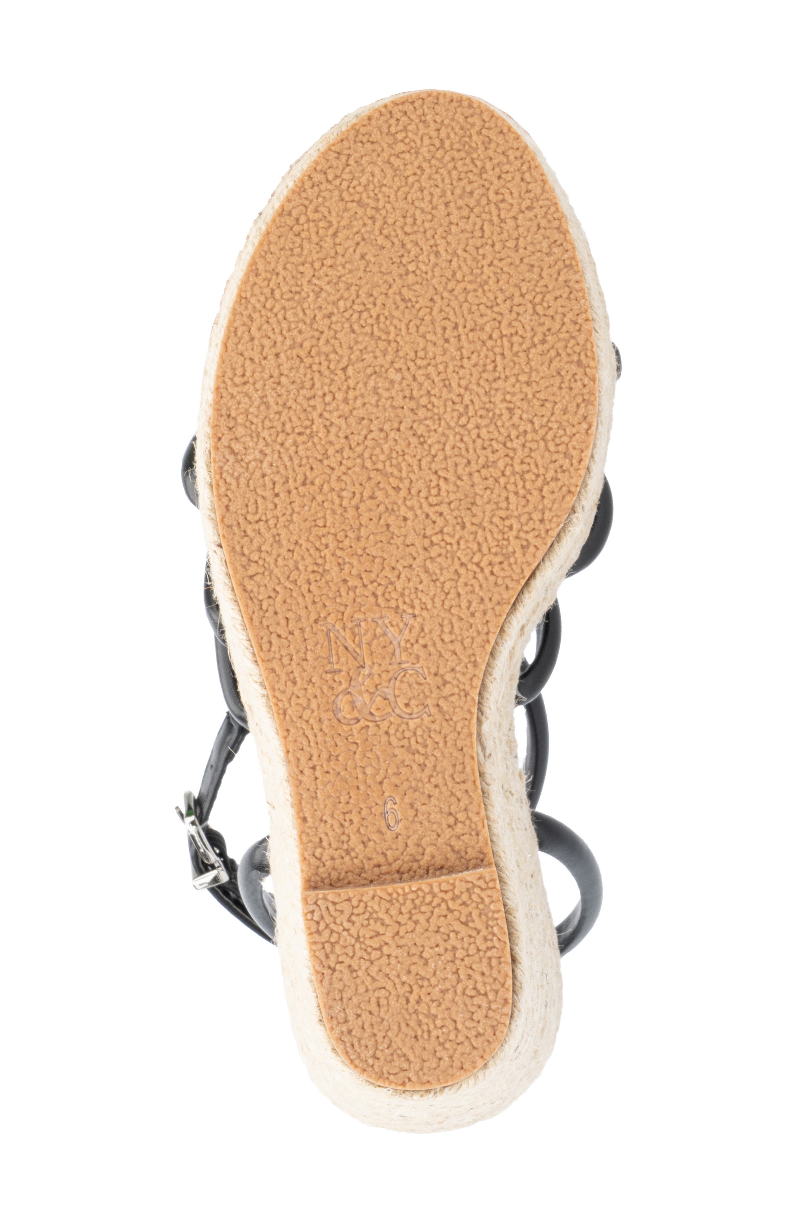 NEW YORK AND COMPANY Electra Platform Wedge Espadrille Sandal, Alternate, color, Black