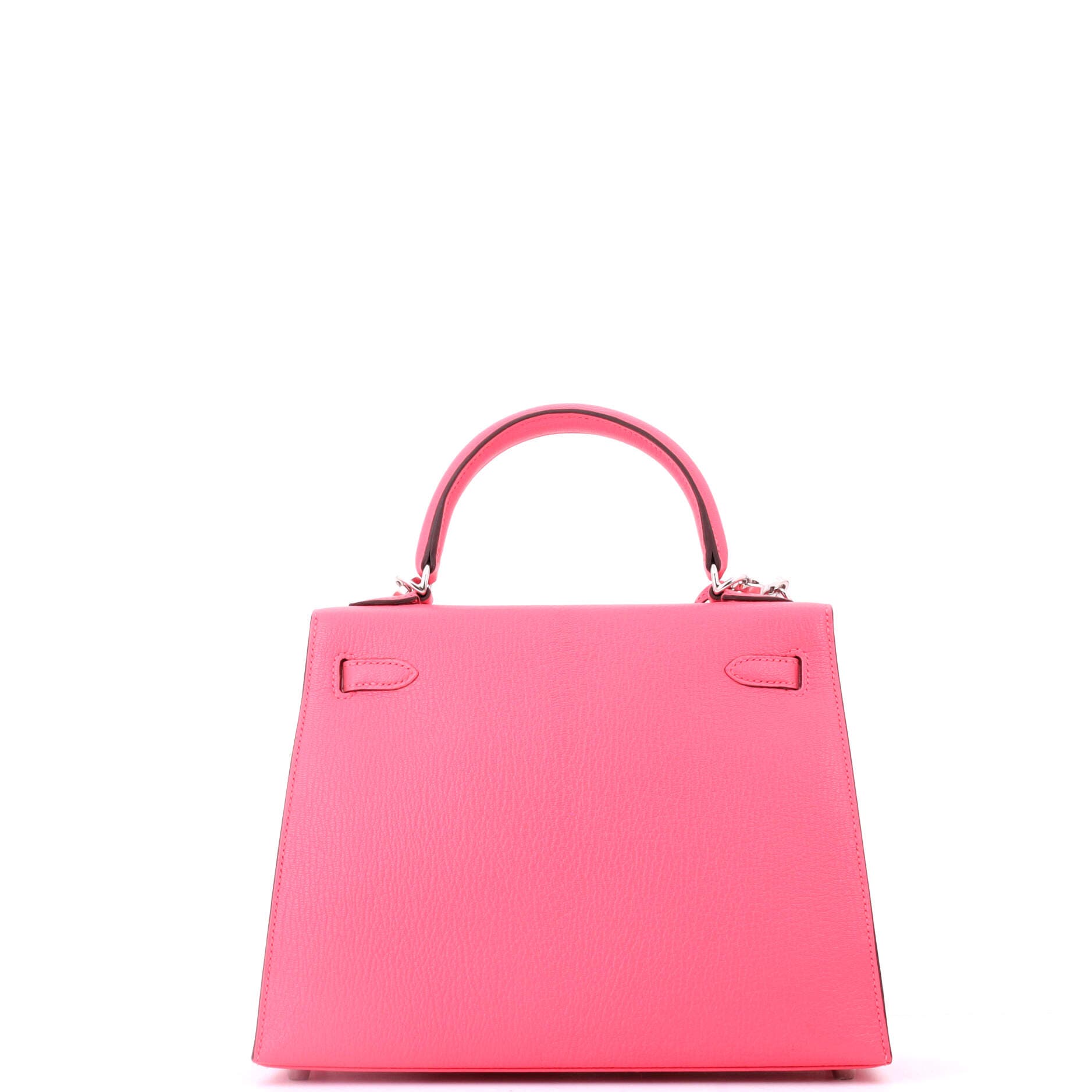 Pre-Owned Hermes Kelly Handbag Pink Chevre Mysore with Palladium Hardware 25, Alternate, color, Rose Azalee