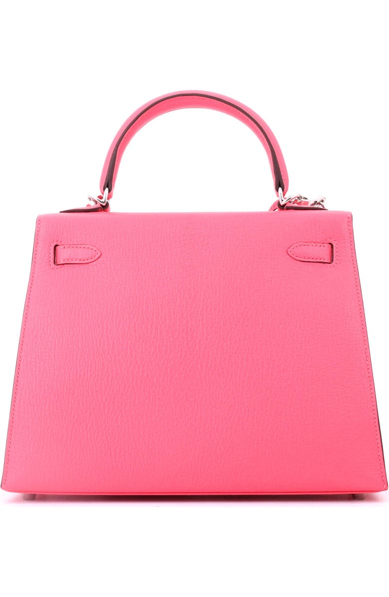 Pre-Owned Hermes Kelly Handbag Pink Chevre Mysore with Palladium Hardware 25, Alternate, color, Rose Azalee