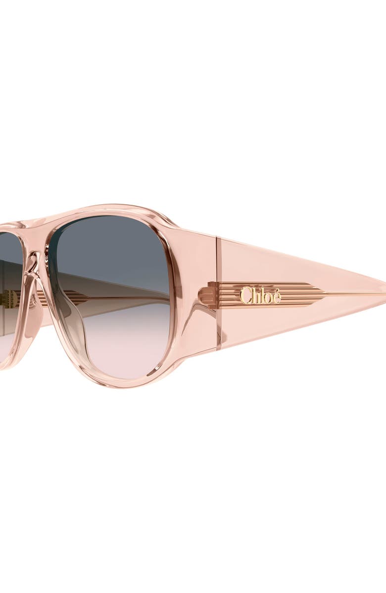 Chloé 60mm Gradient Navigator Sunglasses, Alternate, color, Orange