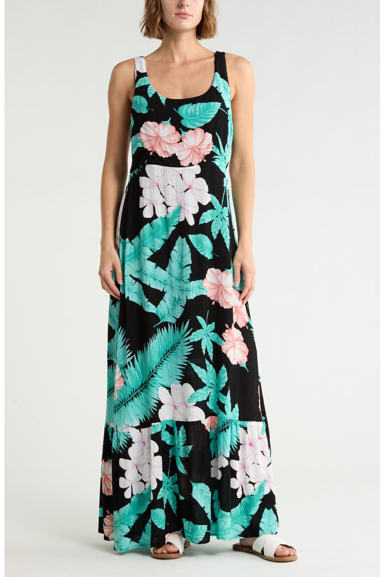 Warm Weather Maxi Dress, Main, color, BLACK MULTI
