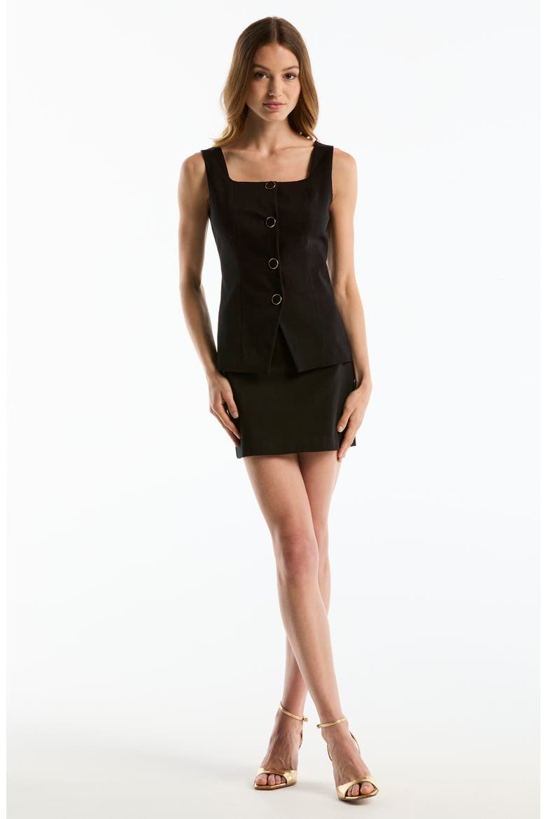 Button-Up Vest, Alternate, color, BLACK