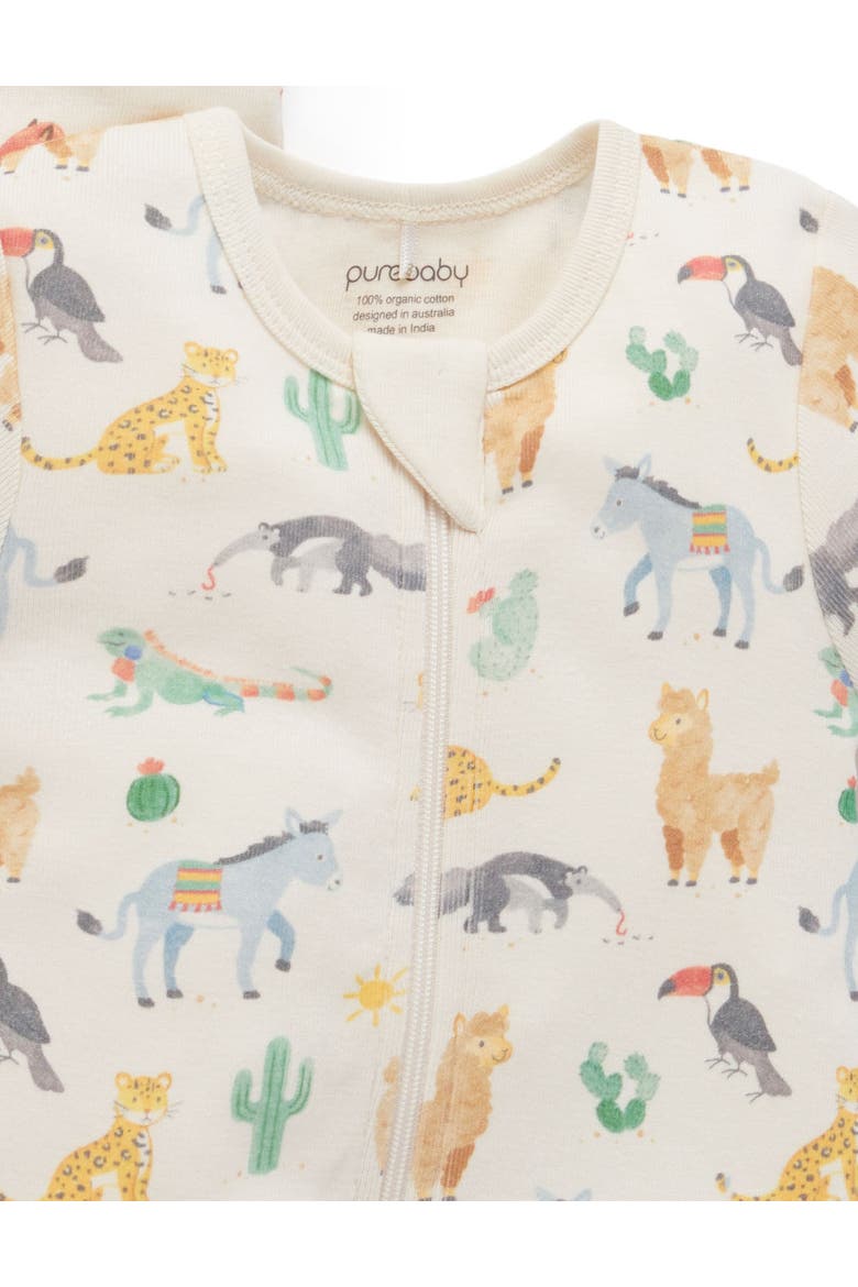 2 Pack Short Sleeve Zip Romper Animal, Alternate, color, Fiesta Heads Print