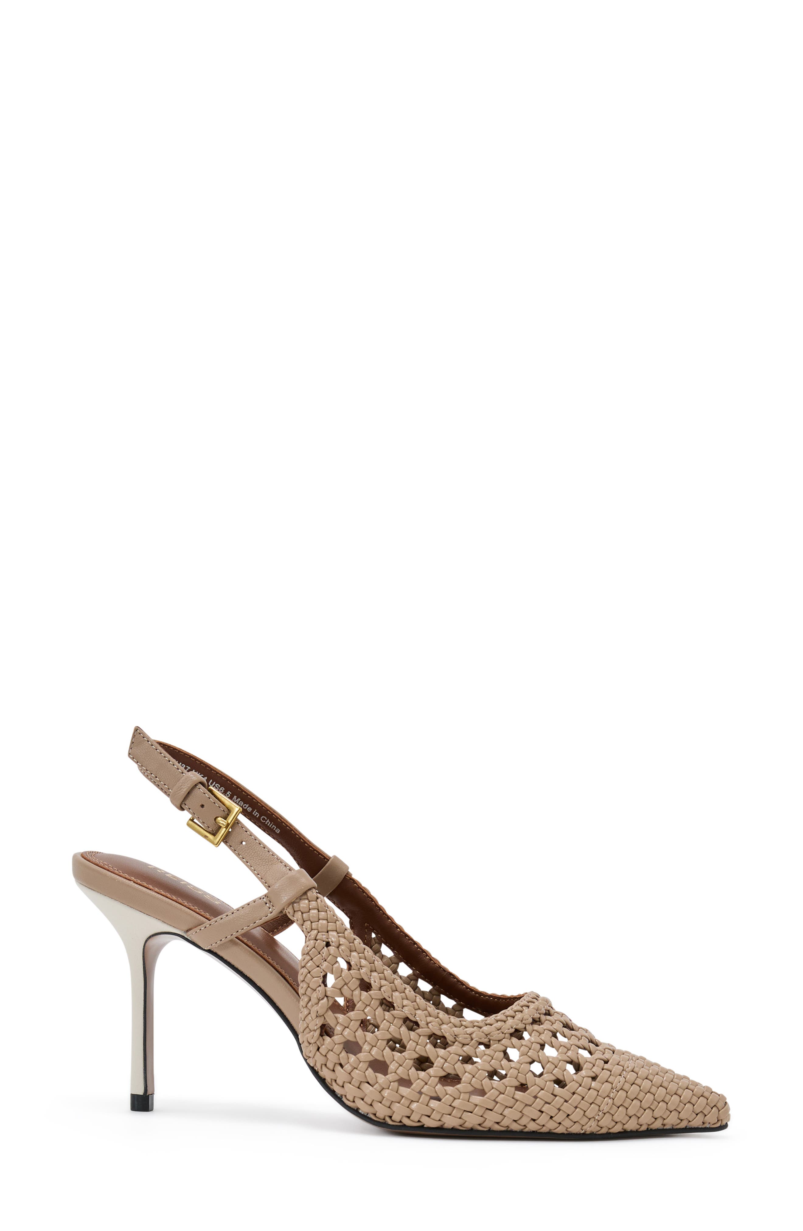 Reiss Lena Slingback Pointed Cap Toe Pump, Alternate, color, Taupe