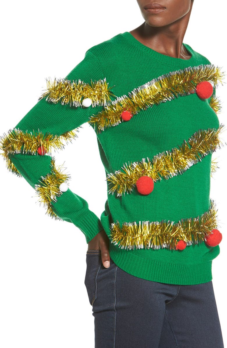 Ten Sixty Sherman Tinsel Ball Christmas Sweater, Alternate, color,