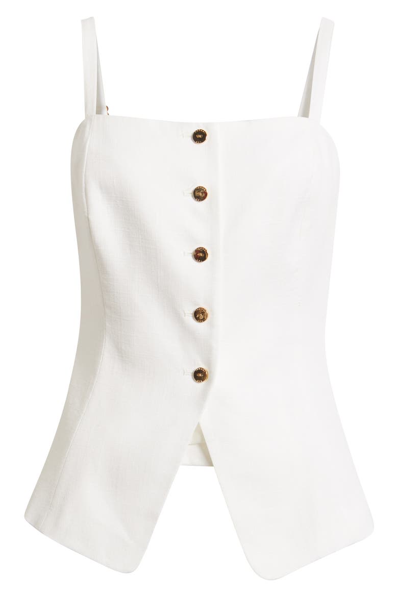 Cutaway Sleeveless Top, Alternate, color, WHITE