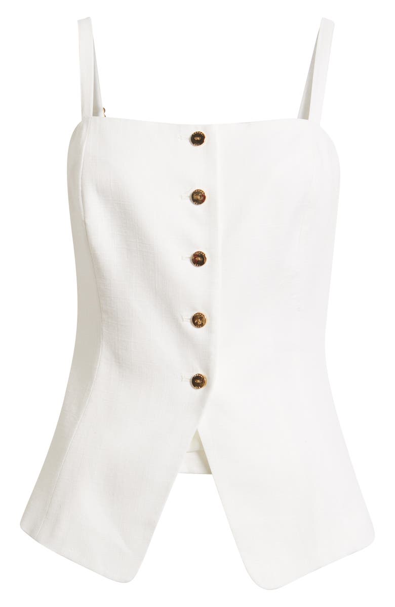 Tahari ASL Cutaway Sleeveless Top, Main, color, White
