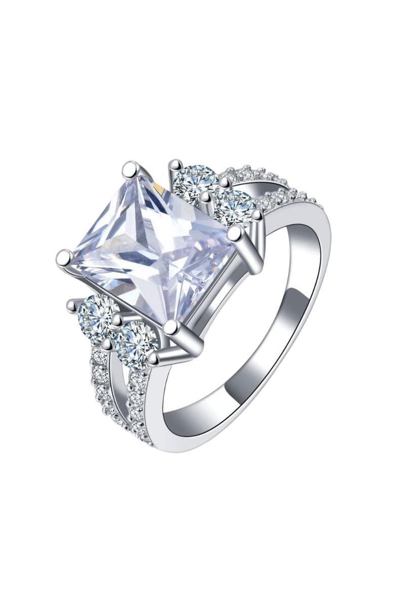 DLORIA Princess Cut Cubic Zirconia Ring, Alternate, color, 