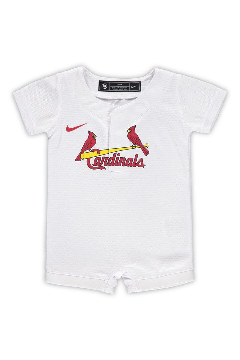 Newborn & Infant Nike White St. Louis Cardinals Official Jersey Romper, Main, color, White