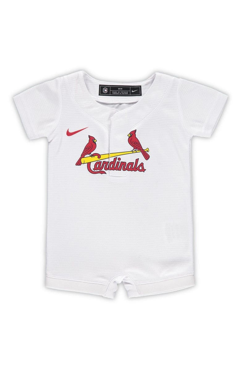 Nike Newborn & Infant Nike White St. Louis Cardinals Official Jersey Romper, Main, color, White
