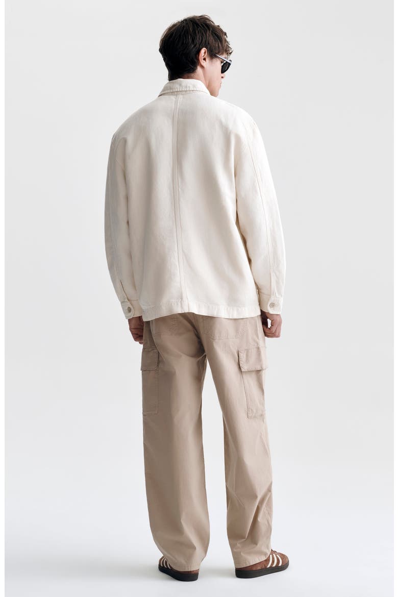 Garment Dyed Cotton & Linen Zip Overshirt, Alternate, color, SAND SHELL