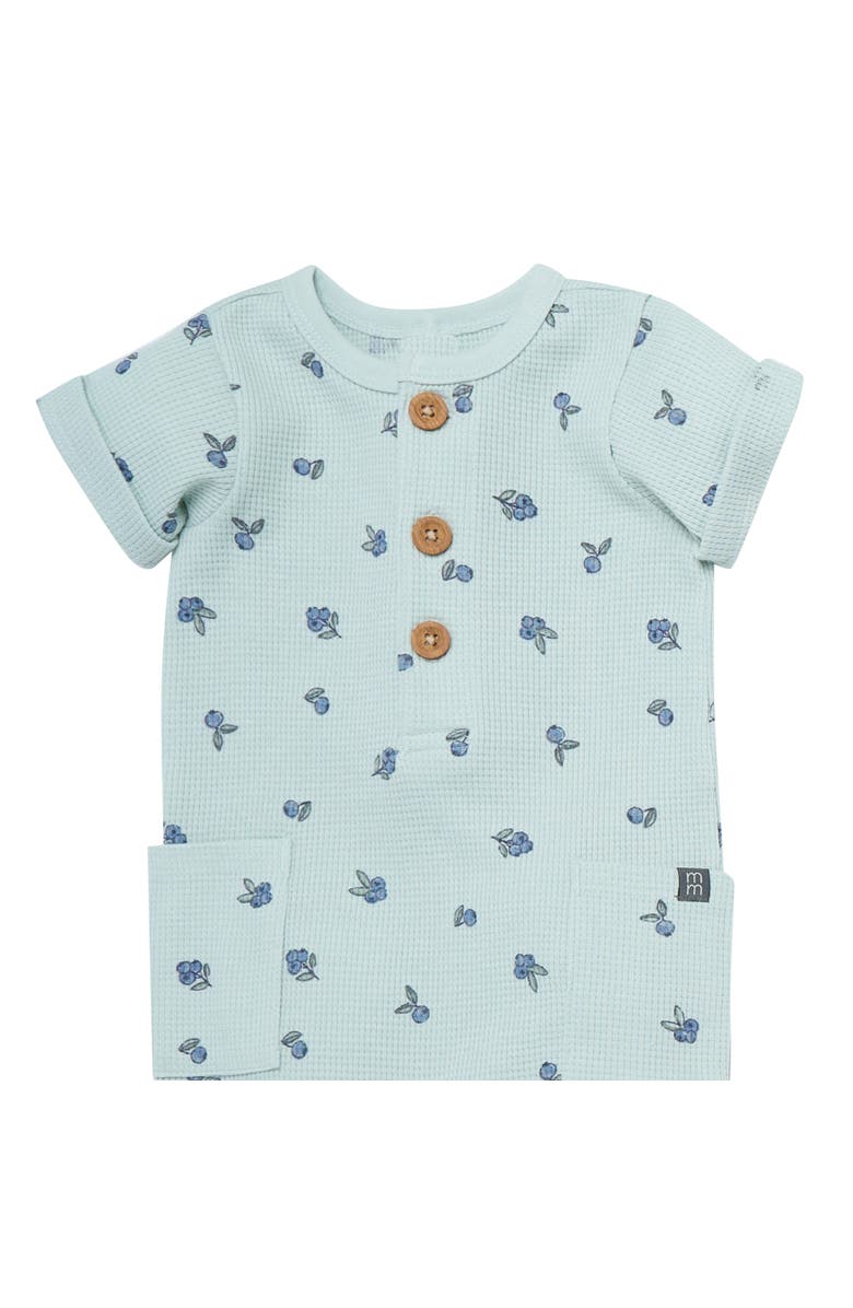 Modern Moments<sup>™</sup> by Gerber Baby Girls Light Sky Blueberry Short Sleeve Long Leg Romper, Alternate, color, Sky Blueberry