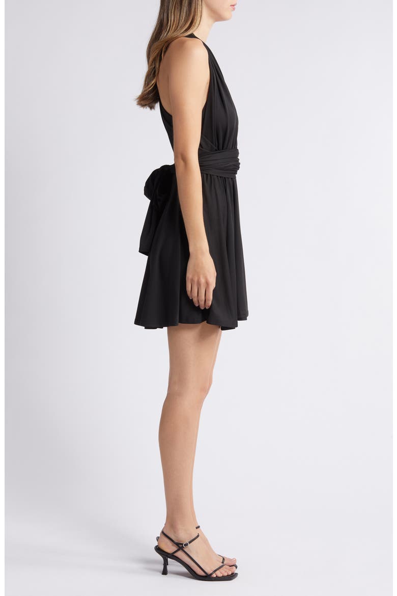 Belle Cross Back Minidress, Alternate, color, BLACK
