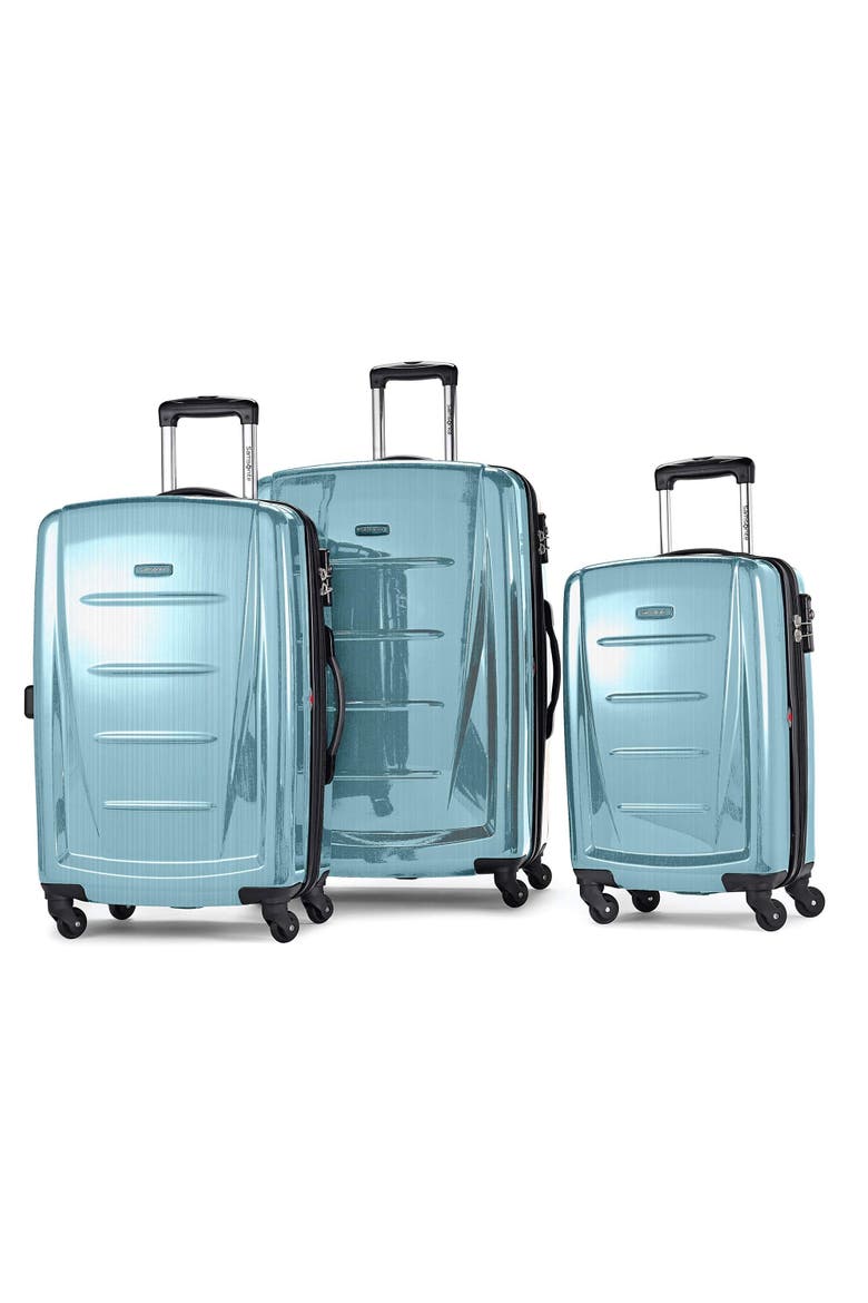 Winfield 2 Hardside Expandable (20"/24"/28") 3 Piece Spinner Luggage Set, Main, color, Ice Blue