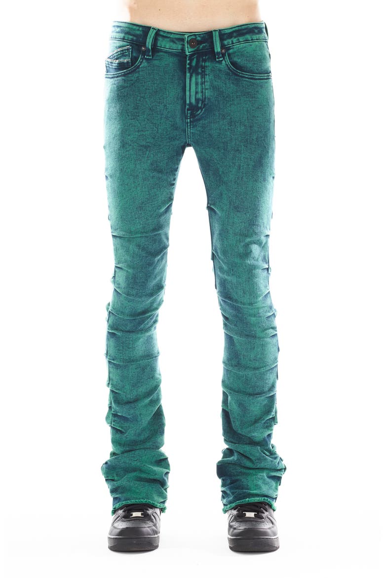 Hipster Nomad Stacked Bootcut Jeans, Main, color, EMERALD