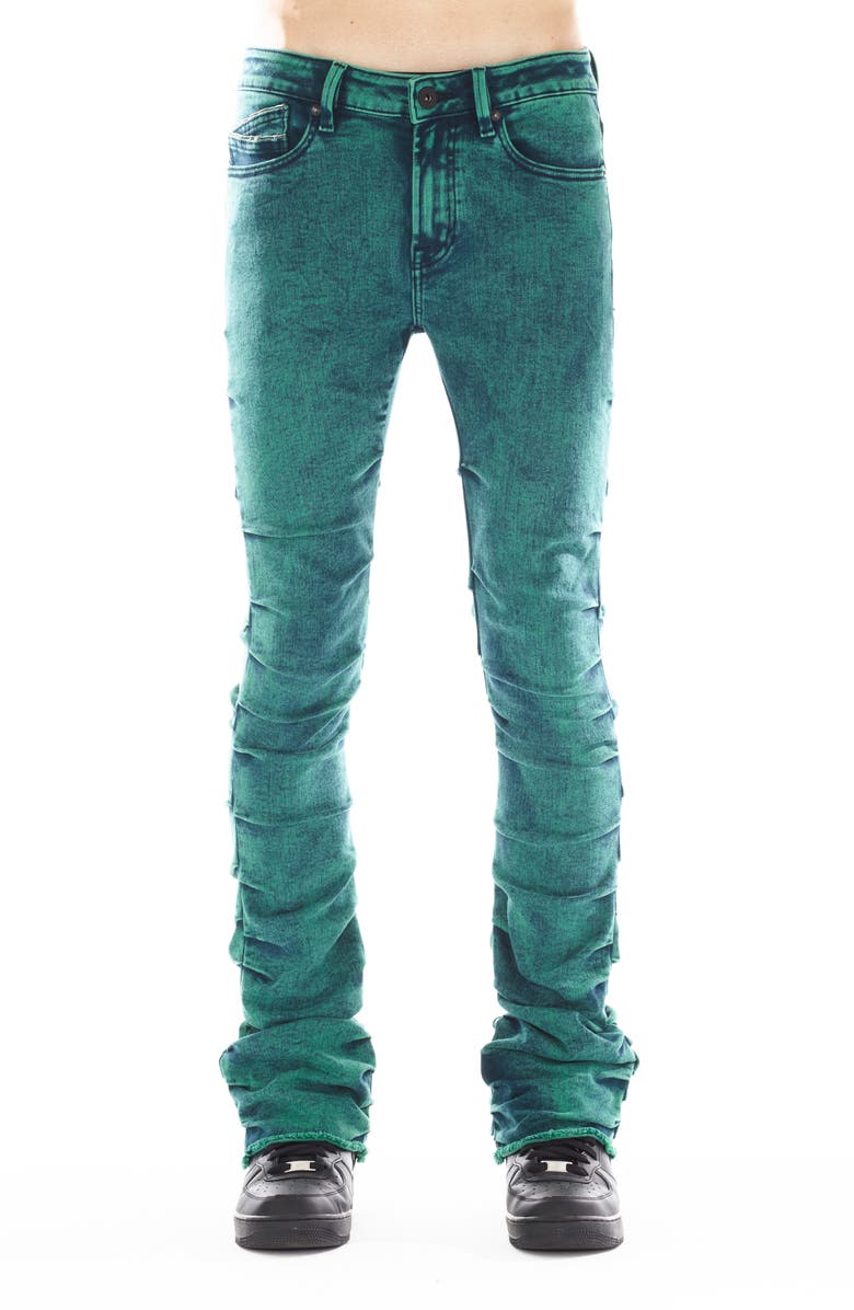 Cult of Individuality Hipster Nomad Stacked Bootcut Jeans, Main, color, Emerald