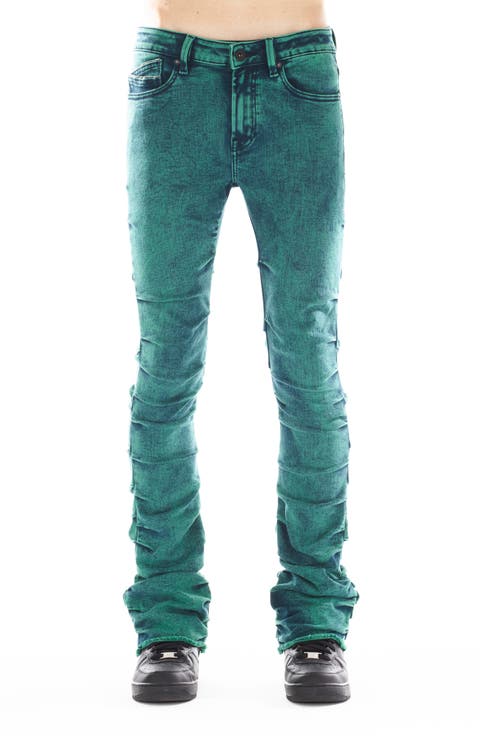 Hipster Nomad Stacked Bootcut Jeans (Emerald)