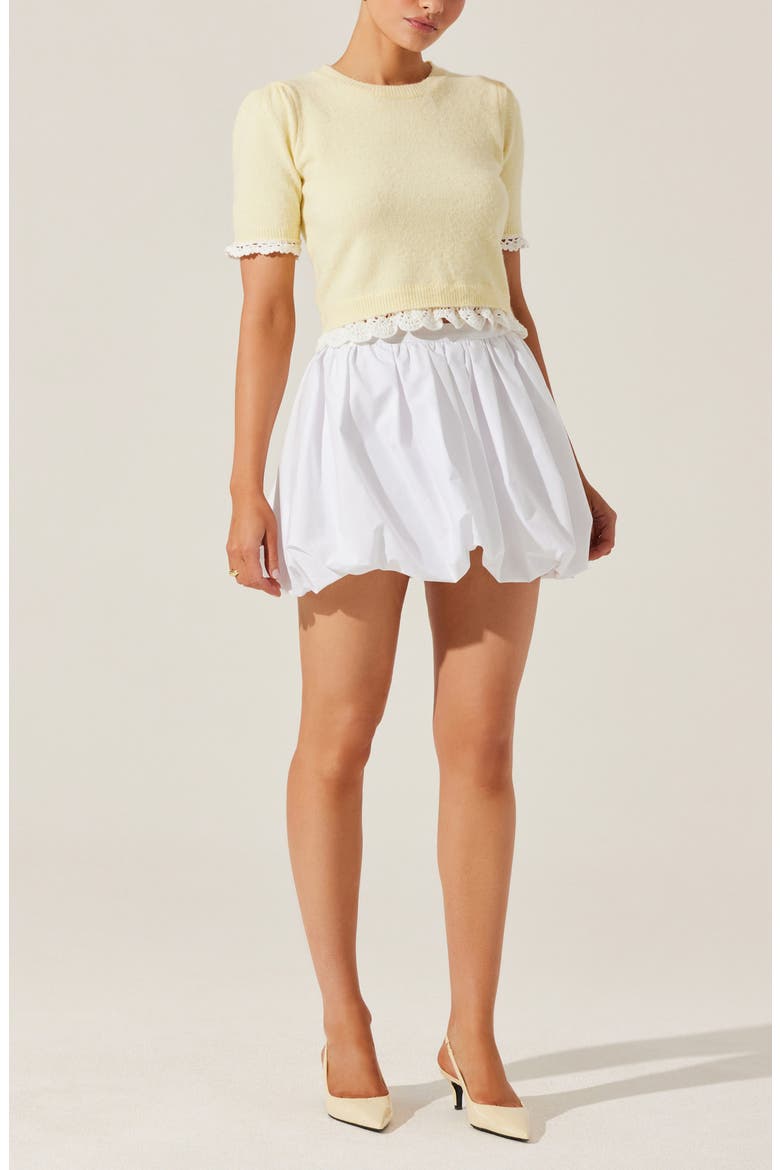 Libi Bubble Hem Miniskirt, Alternate, color, WHITE