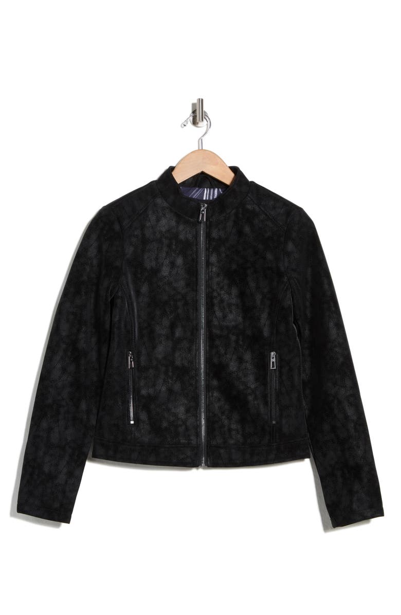 Desigual Faux Leather Biker Jacket, Alternate, color, Black