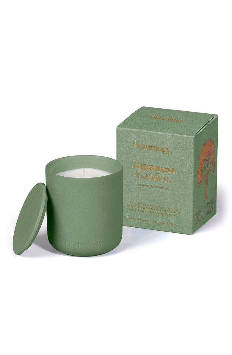Osmology Japanese Garden Scented Candle - Apple Pomegranate and Musk, Main, color, Green