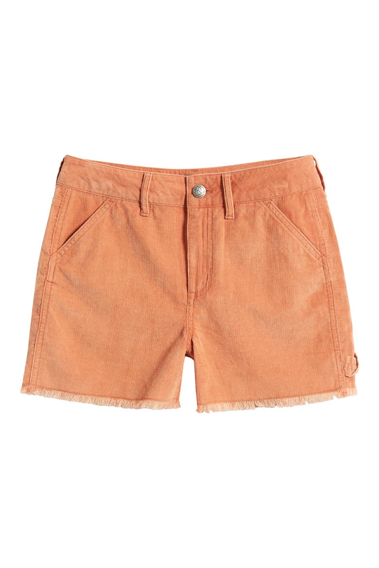 Kids' Frayed Corduroy Utility Shorts, Main, color, RUST CLAY