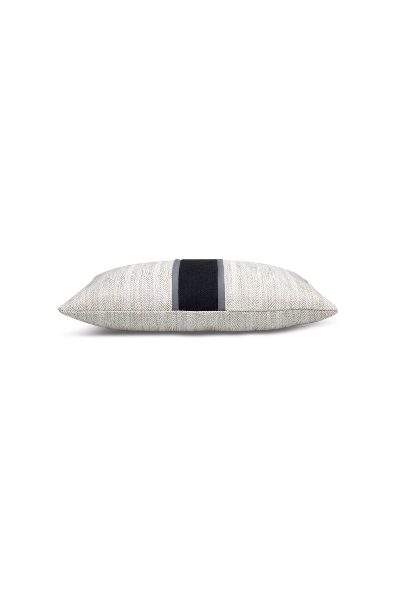 Meridian Center Band Indoor & Outdoor Woven Accent Pillow & Insert, Alternate, color, Pebble