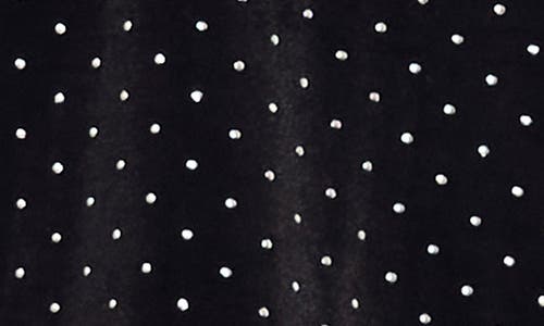 Cece Studded Bubble Sleeve Velvet Top In Black