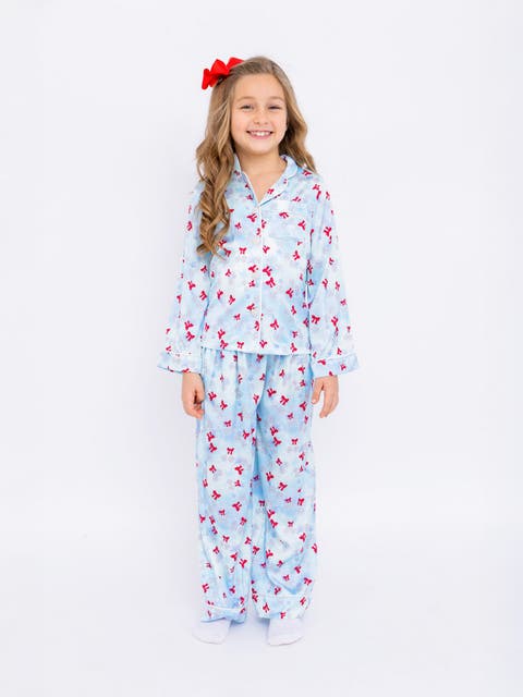 Disco Cherries Satin Long Sleeve Pajama Pant Set