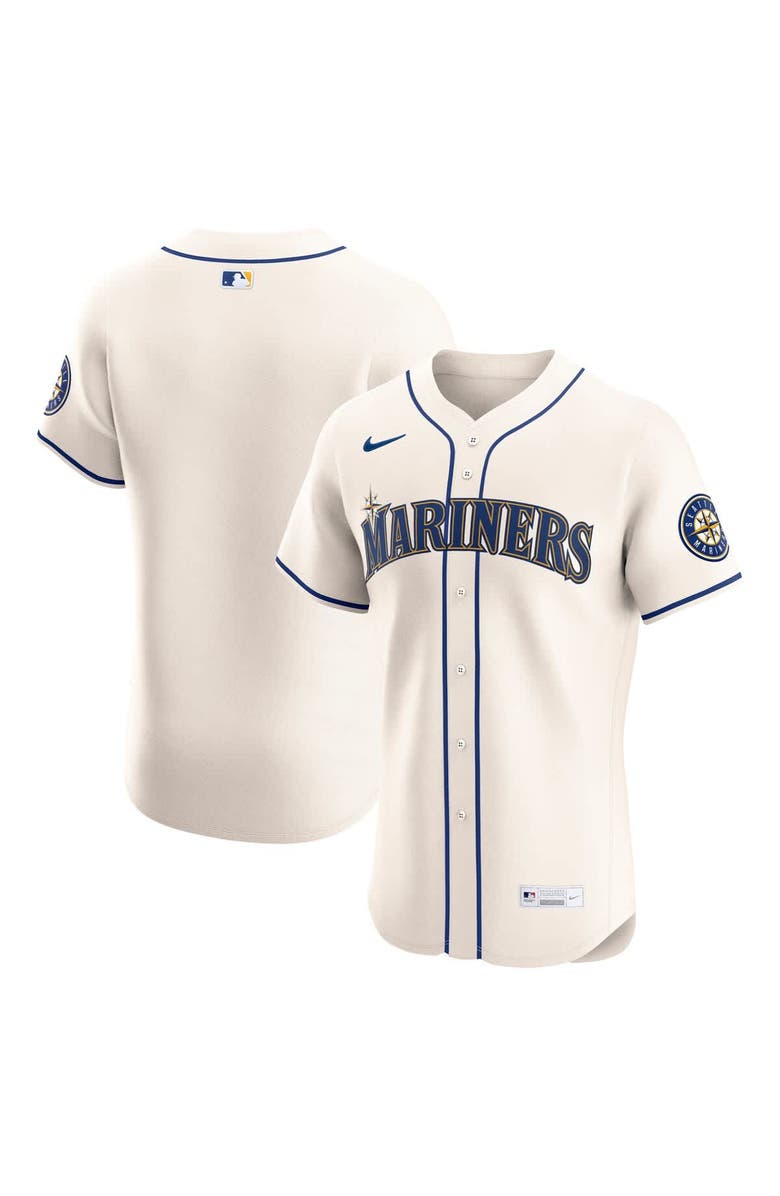 Nike Men's Nike Cream Seattle Mariners Alternate Elite Jersey, Main, color, 