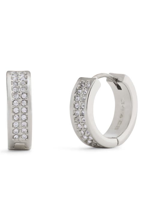 Pavé Crystal Huggie Hoop Earrings