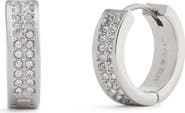 COACH Pavé Crystal Huggie Hoop Earrings