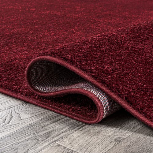 Jonathan Y Haze Solid Low-pile Oval Area Rug In Red/vermillion