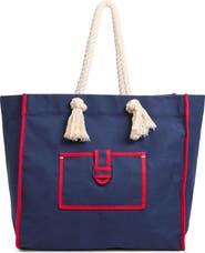 Clare V. Beach Marine Canvas Tote