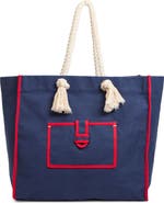 Clare V. Beach Marine Canvas Tote