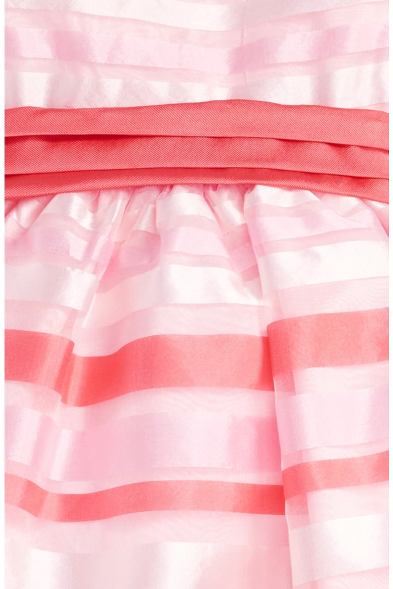 Stripe Organza Silk Party Dress, Alternate, color, PINK
