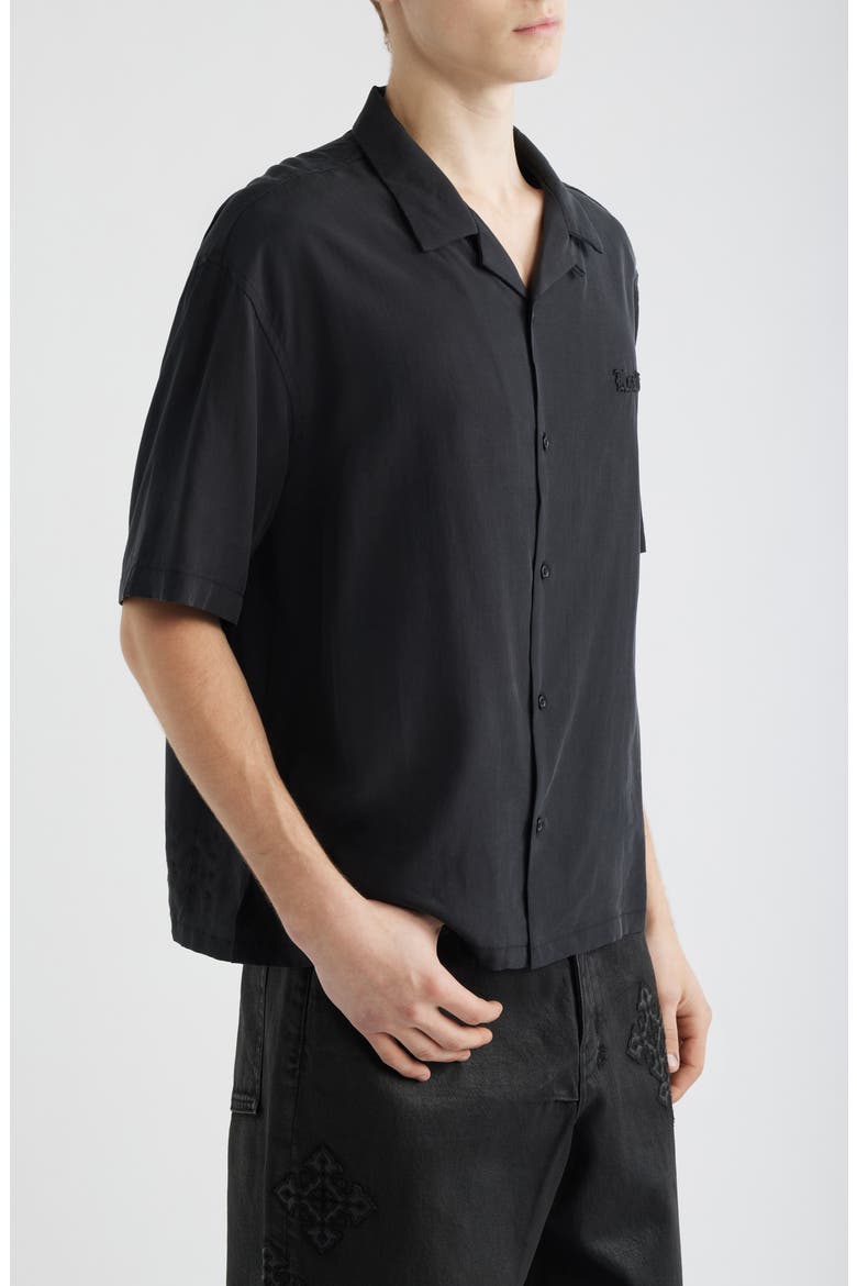 End Diner Logo Camp Shirt, Alternate, color, BLACK