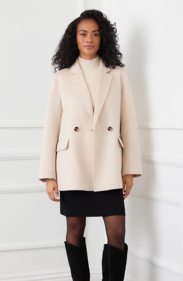 Karen Kane Brushed Wool Blend Blazer, Alternate, color, Oatmeal Beige