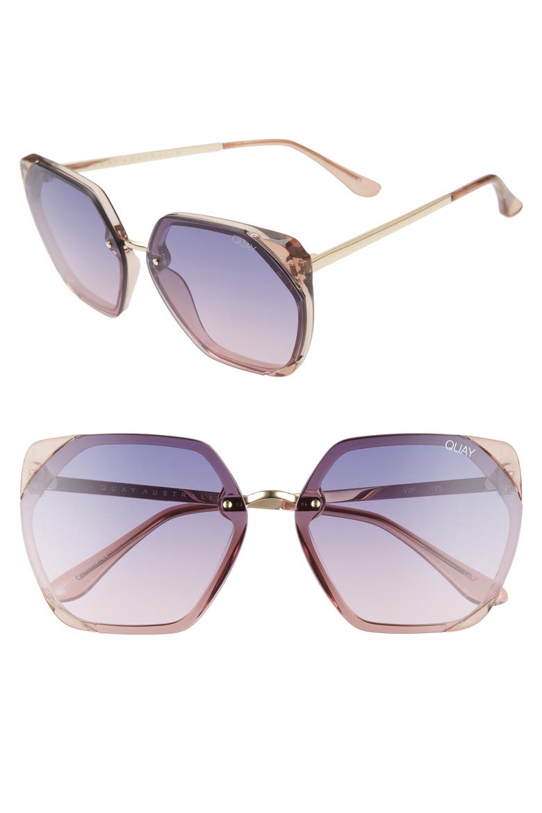 Australia VIP 58mm Gradient Geometric Sunglasses, Main, color, PINK/ NAVY PINK