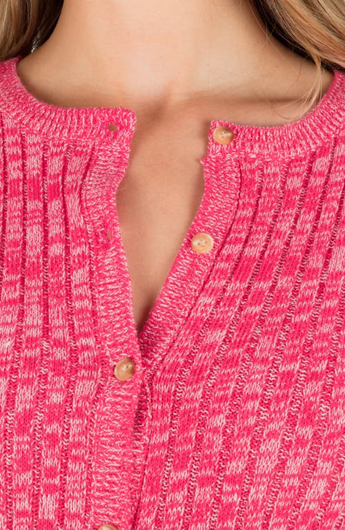 Hurley Day Trip Rib Cardigan In Pink