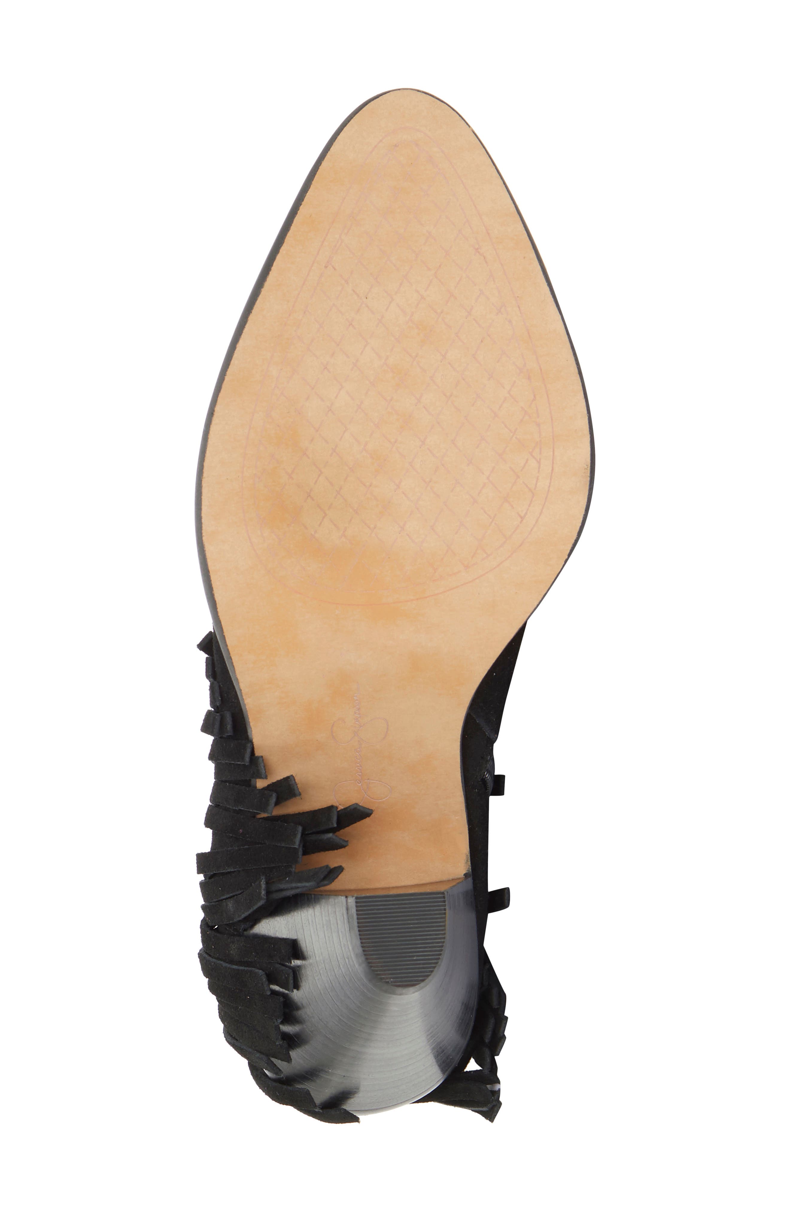 Jewles Fringe Bootie, Alternate, color, BLACK/ BLACK FAUX LEATHER