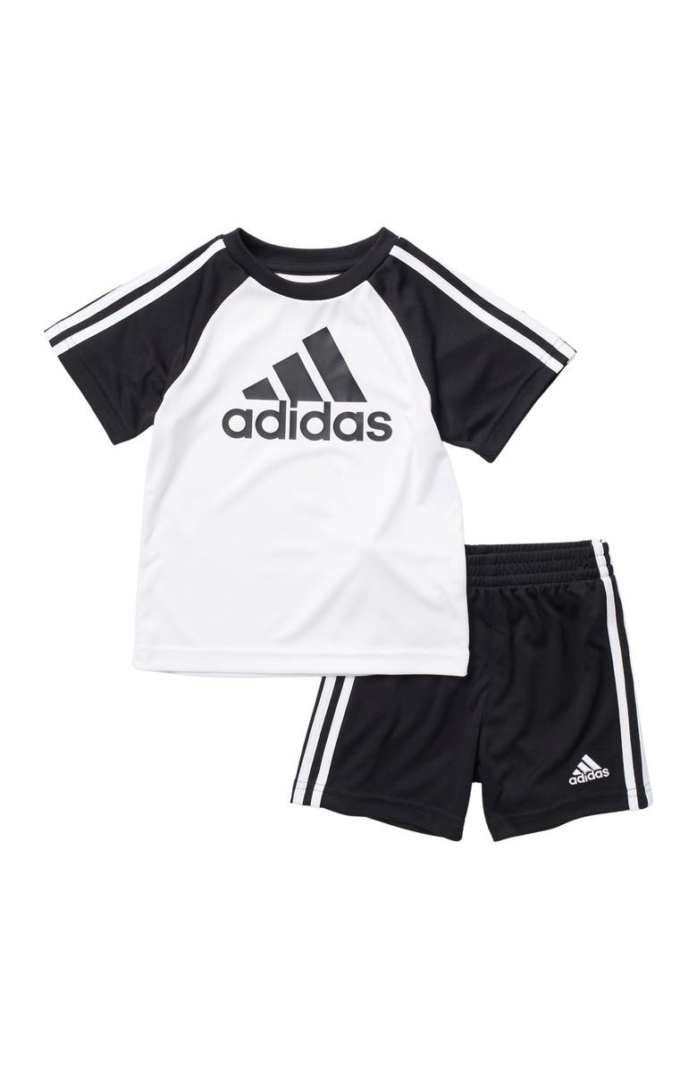 adidas Stripe Shirt & Shorts 2-Piece Set, Main, color,