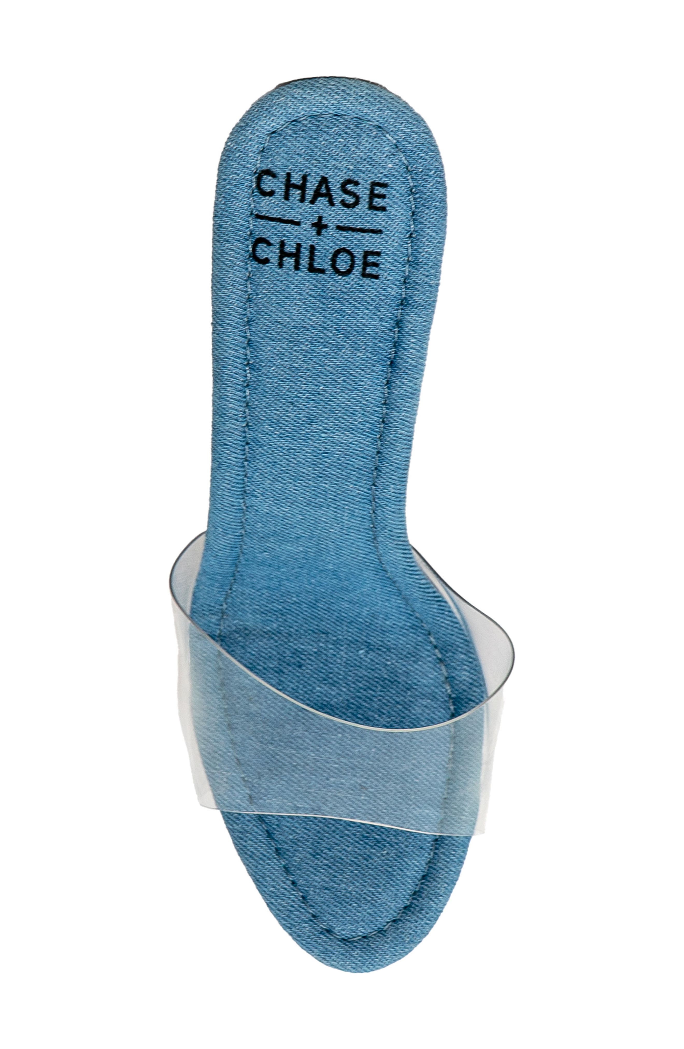 Chase & Chloe Clear Platform Mule Sandal, Alternate, color, CLEAR DENIM