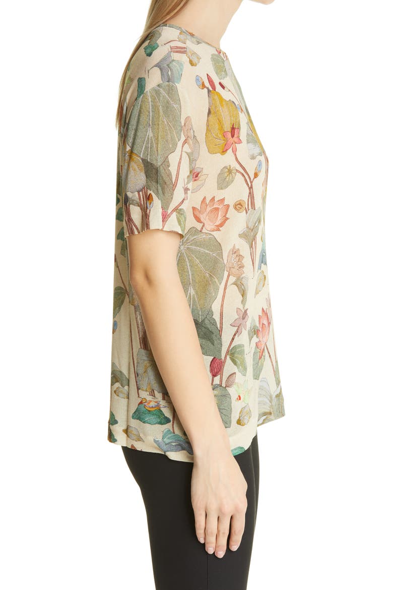 Giglio Floral Print Oversize Jersey Tee, Alternate, color, BEIGE