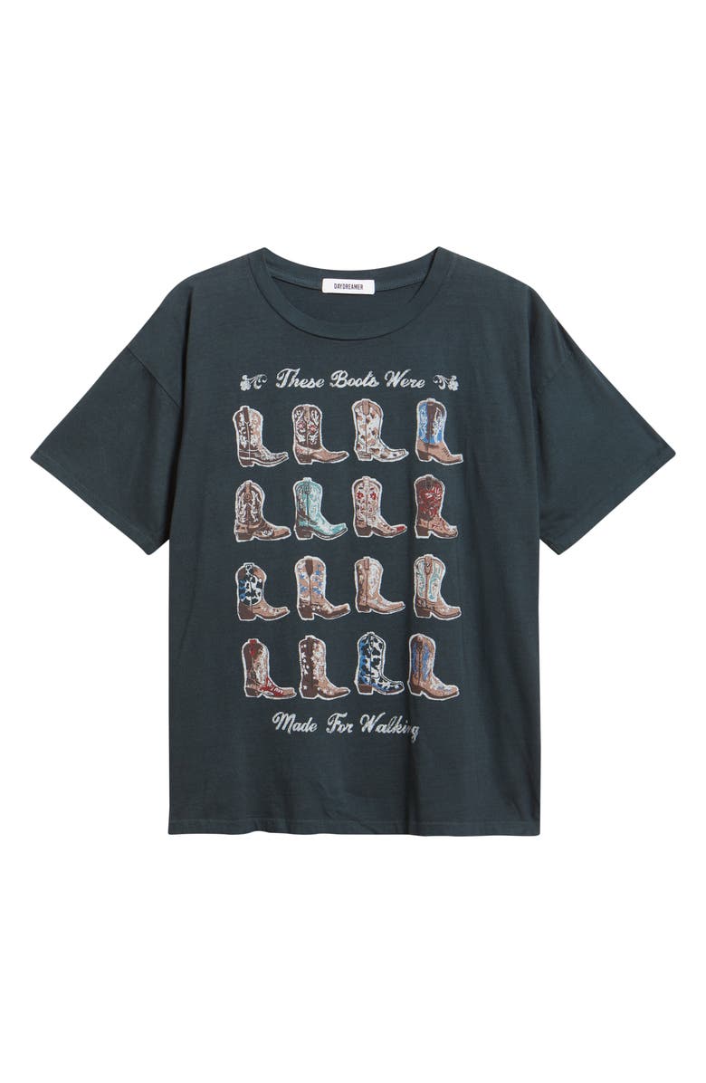 Daydreamer Boots for Walking Merch Cotton Graphic T-Shirt, Alternate, color, Vintage Black