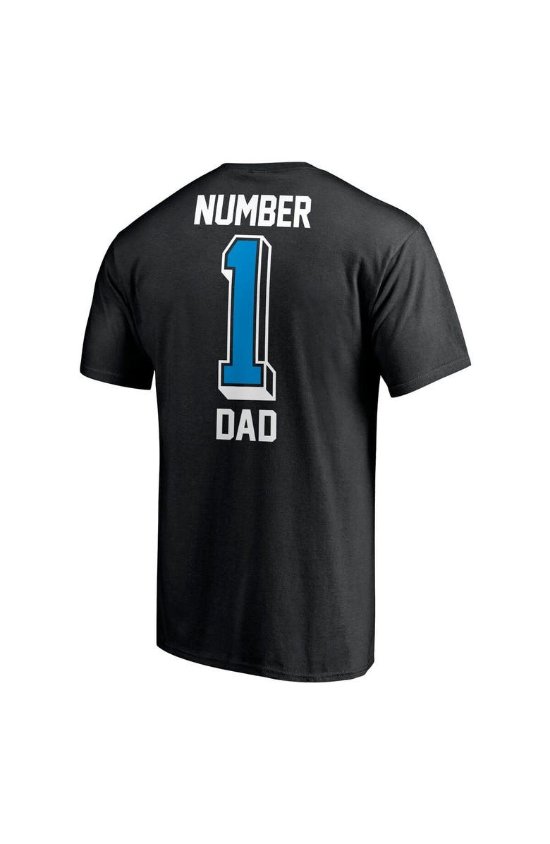 FANATICS Men's Fanatics Branded Black Carolina Panthers #1 Dad T-Shirt, Alternate, color,