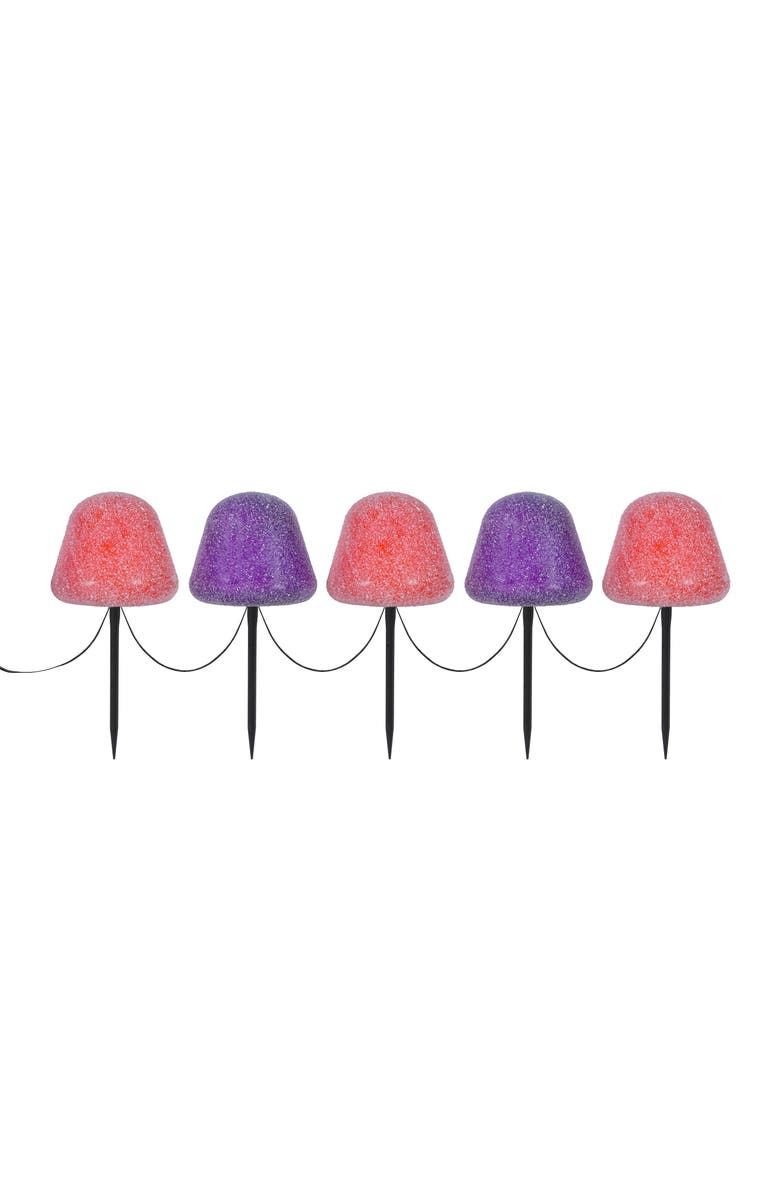 Mr. Halloween Set of 5 LED Gumdrop Pathway Lights - Orange and Purple, Main, color, Multicolor