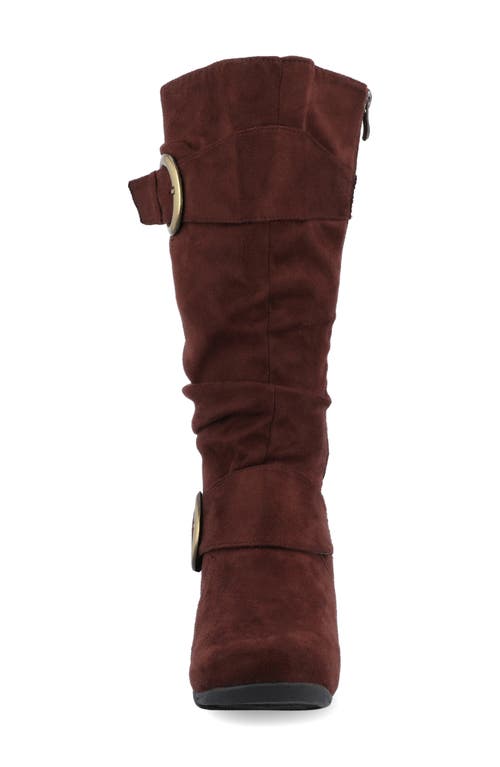 Journee Collection Journee Jester Extra Wide Calf Side Buckle Tall Boot In Burgundy