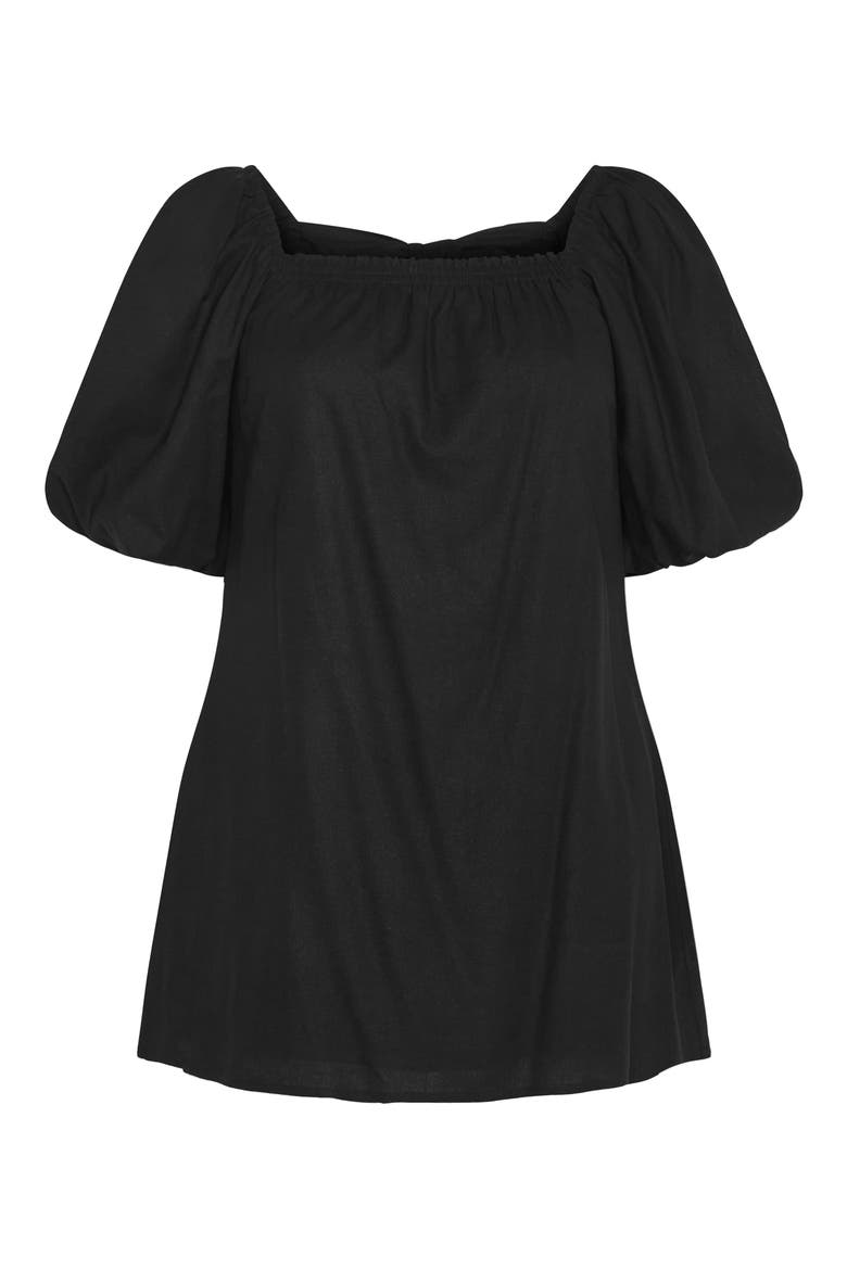 Chrissy Balloon Sleeve Minidress, Alternate, color, BLACK