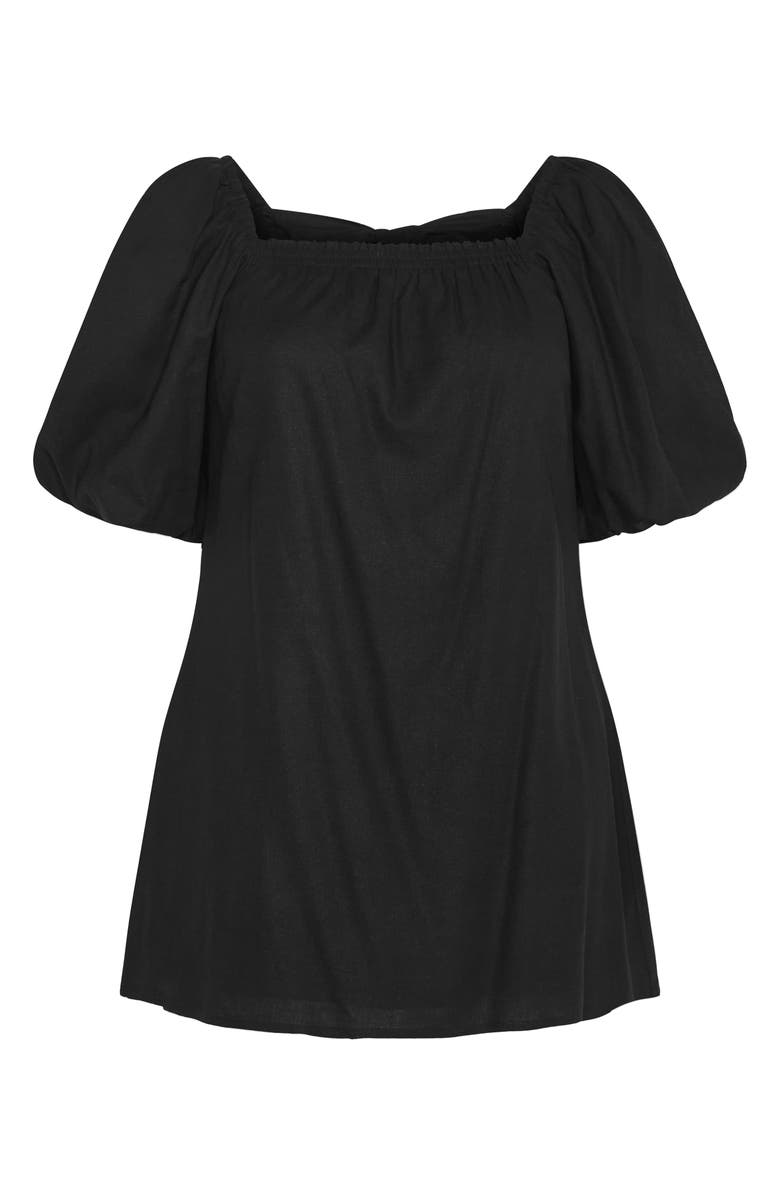 City Chic Chrissy Balloon Sleeve Minidress, Alternate, color, Black